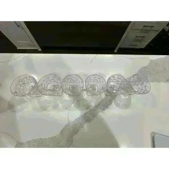 My. Vernon Clear Glass Sherbert Goblet, Crisscross Pattern, 6 3 1/2 Inches Tall - Picture 2 of 4